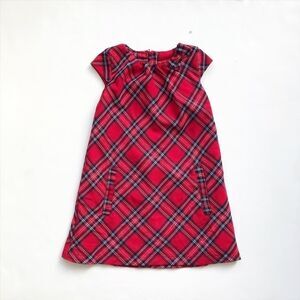 H&M red/navy plaid dress jumper EUC 4-5Y